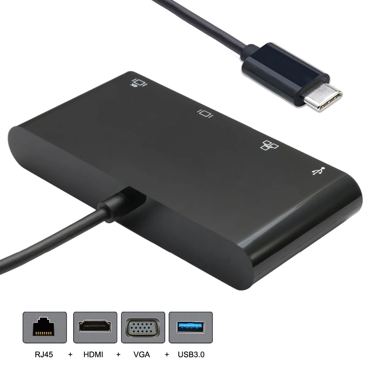 USB C Type C Adapter VGA HDMI OTG 4 Ports HUB Docking