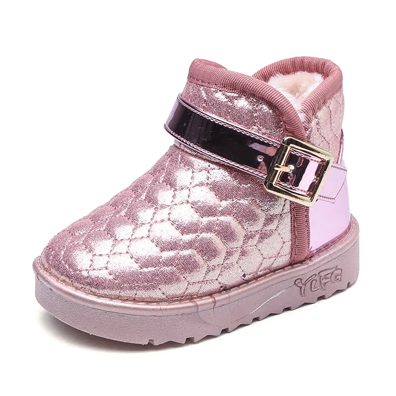 

2018 New winter girls waterproof shoes fahion princess shoes cute boys short snow boots children's casual footwear 17N1120
