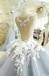 Image 3 - Robe De mariée avec des fleurs rêveuses, Robe De mariée luxueuse avec des perles, Robe De mariée colorée, W201715 