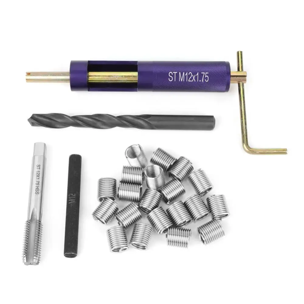 

20pcs Thread Repair Insert Kit Stainless steel Coiled Wire Helical Screw Threaded Inserts M12*1.75*2D Fasteners Hand Tools