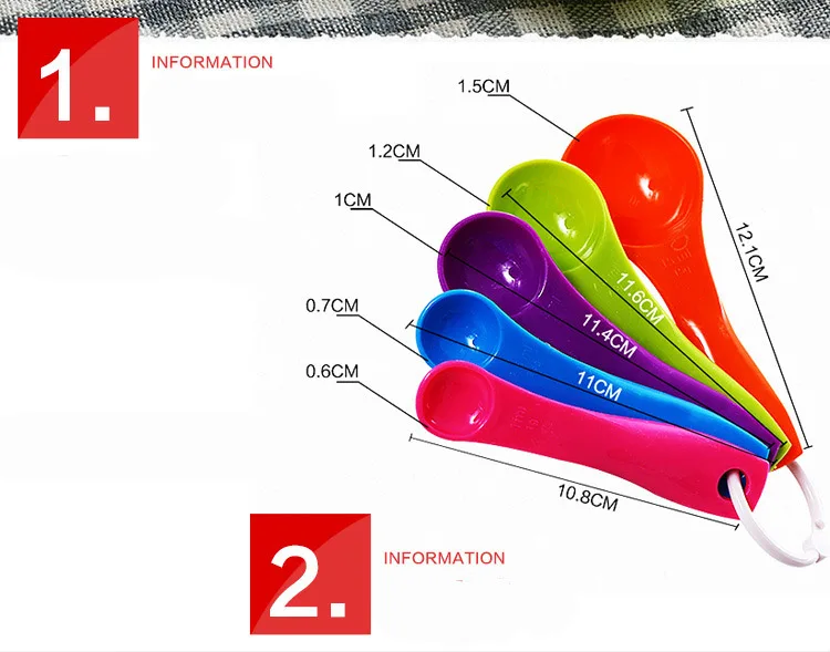 5 шт./компл. Пластик Ложки мерные комплект Кухня гаджеты пирог измерения выпечки инструмент