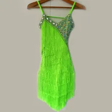 Стиль Костюмы для латинских танцев сексуальные алмазные кисточкой латинские танцевальные платья для женщин конкурс латиноамериканских танцев платья S-4XL F83