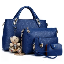 4 шт./компл. Для женщин сумка-тоут Сумки из искусственной кожи Сумки лето в комплекте с набором подходящих сумок с верхней ручкой сумки на плечо Для женщин сумка женский кошелек бренд