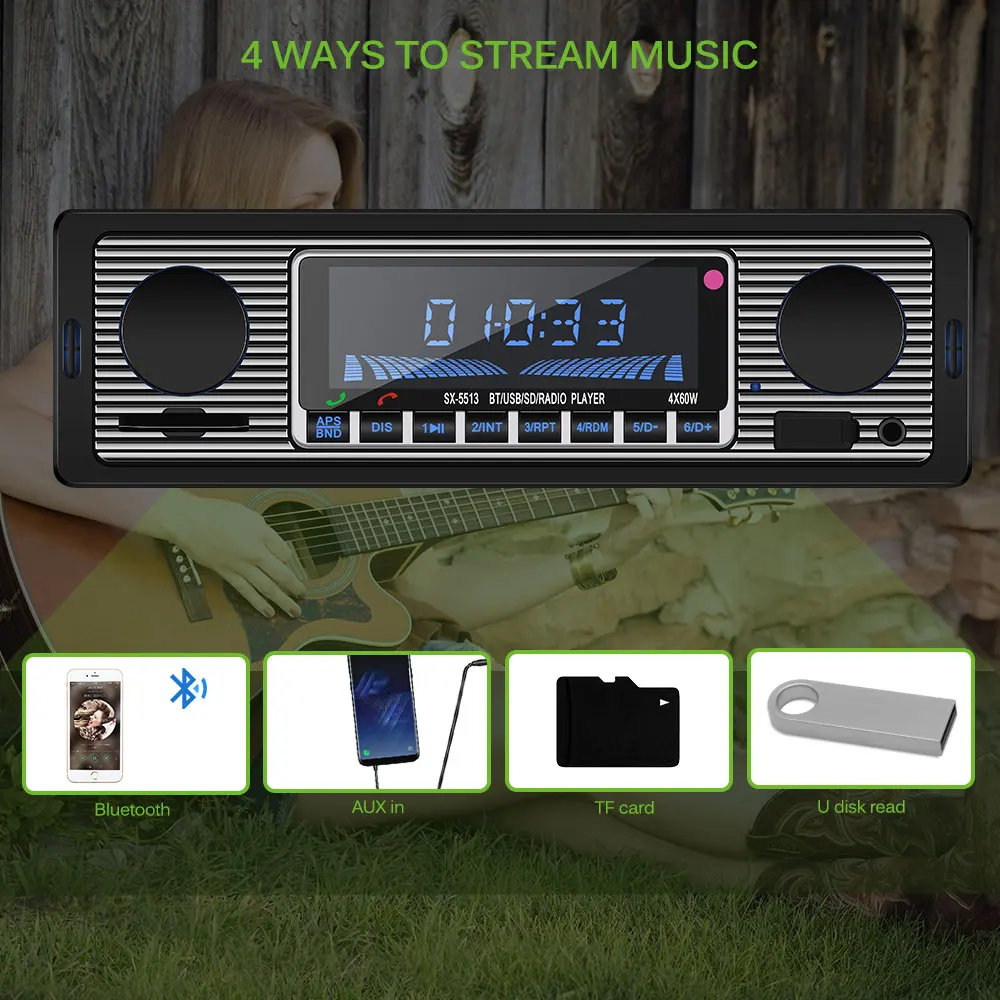 Автомагнитола Onever 12 В Bluetooth FM радио mp3 плеер|Автомобильные радиоприемники| |