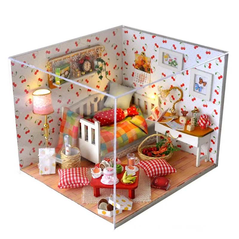 

New T-Yu TY12 Autumn Fruit House DIY Dollhouse With Cover Light Gift Collection Decor Toy Hot New Gifts for Kids