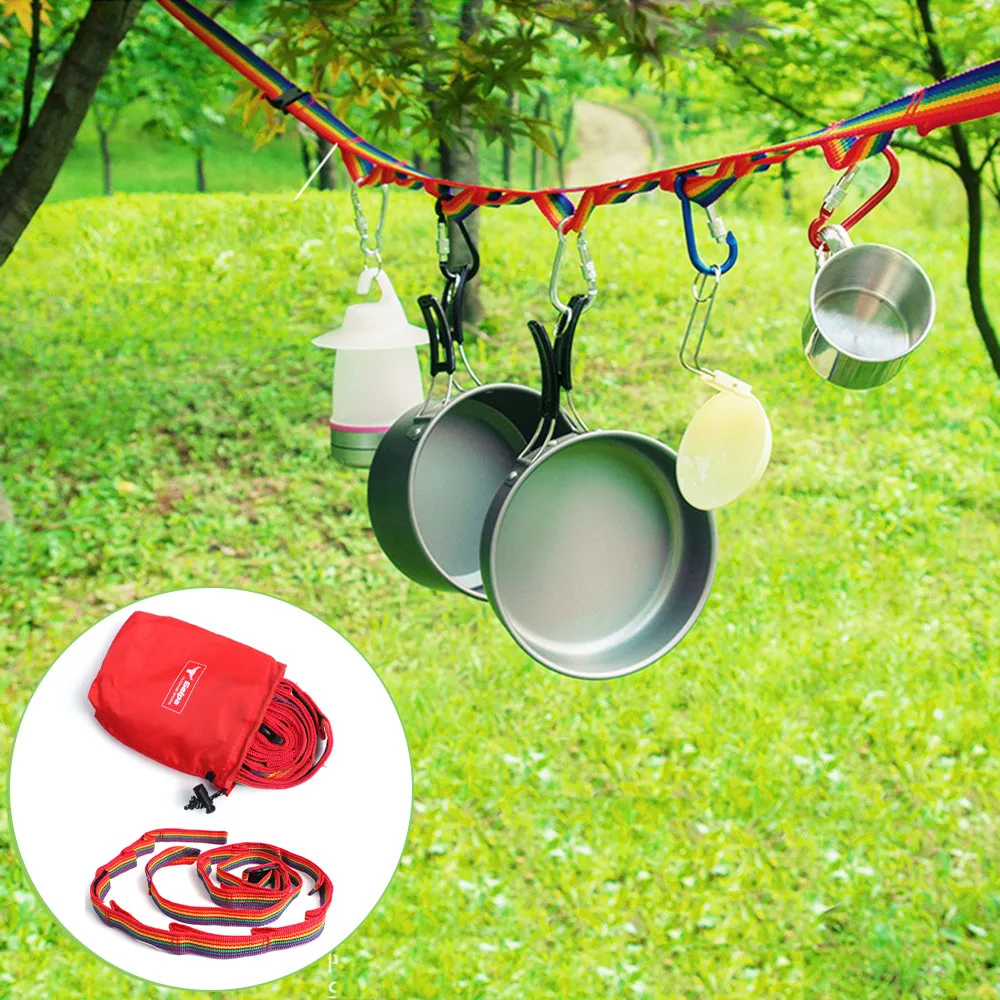 

HOT 187cm Durable Nylon Outdoor Camping Colorful Long Lanyard Clothesline Tent Decoration Light Lanyard travel camping equipment