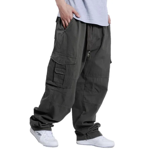 cargo work pants with reflective tape
