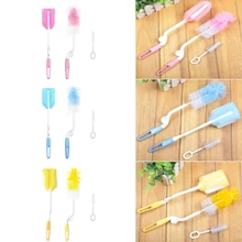 1Set Baby Milk Bottle Nipple Cleaning Brush Cleaner Teapot Nozzle Spout Tube Cleaning Kit Random delivery