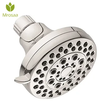 

High Pressure ABS Chrome Finish 4 inch Shower Head Wall Mounted Showerheads with 5-mode Showering Swivel Joint Adjustable Faucet