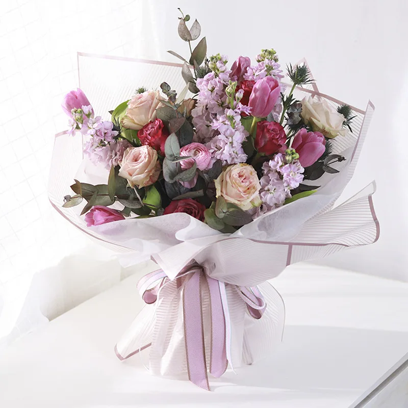 

60x60cm Korean Flowers Wrapping Paper Gradient color Waterproof Papers Gift Bouquet Packaging Kraft Paper Materials