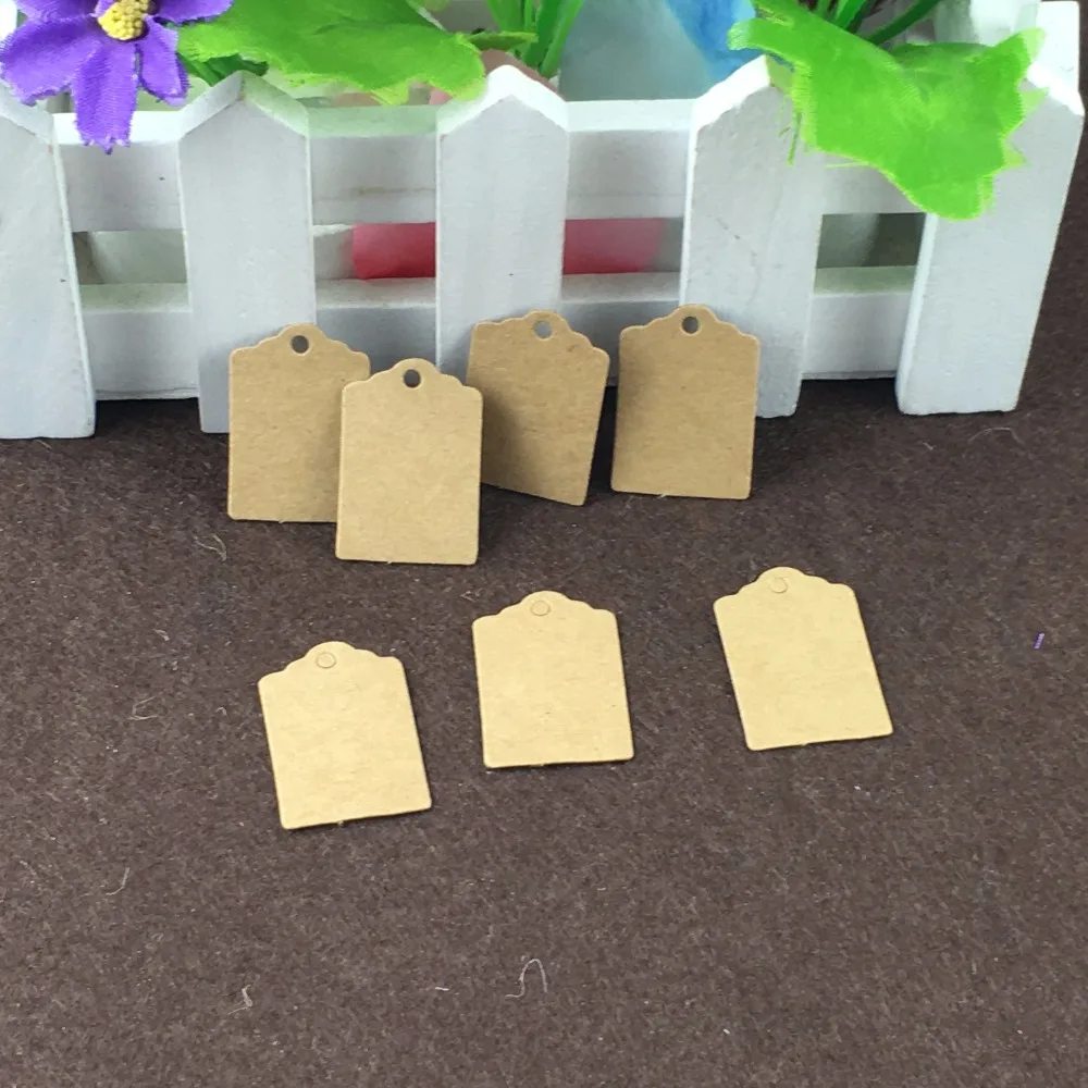 400PCS Kraft Paper 3 2cm Small Hang Tags 400PCS Hemp Strings Jewelry Head Cards font b