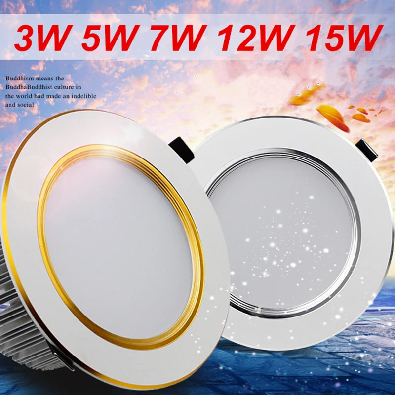 Koop 3 W 5 W 7 W 12 W 15 W Beslaan LED downlighters plafond, voorkomen mist buis licht, down lamp, Verlichting, LED verlichting