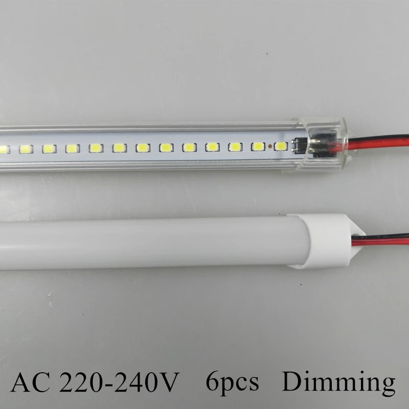 Kinlams 6 шт. светодио дный бар огни AC220V 230 В 2835 светодио дный жесткой полосы светодио дный трубки светодио дный свет бар алюминиевый профиль