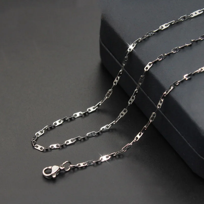 2mm/3.2mm Titanium Stainless Steel Long Box Link 316L Chains Hanging