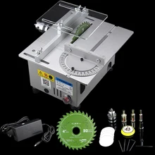 Mini Table Saw Handmade Woodworking Bench Saw DIY Hobby Model Crafts Cutting Tool with Power Supply HSS Circular Saw Blade