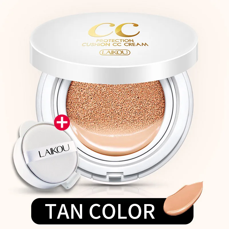 Бренд LAIKOU, изоляционный CC крем на воздушной подушке, корейский косметический увлажняющий крем, контроль макияжа с маслом, гиалуроновая кислота, отбеливающий BB макияж - Цвет: Tan color 30g