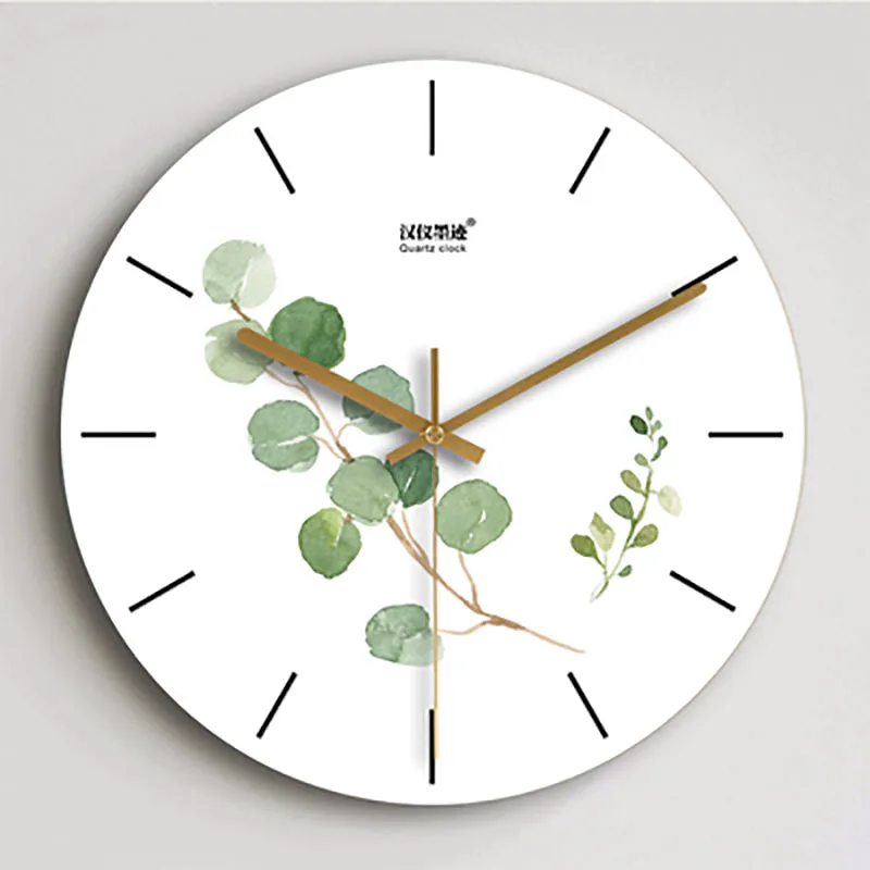 Fresh Plants Wall Clock Modern Design Retro Home Decor Decorations Living Room Wall Clock Digita Wall Watches Home Decor 50Q148 - Color: Style7