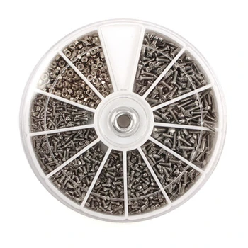 

1000Pcs Stainless Steel Screws and Nut set Assortment Kit Repair Part Tools For Watch Eye Glasses Clock