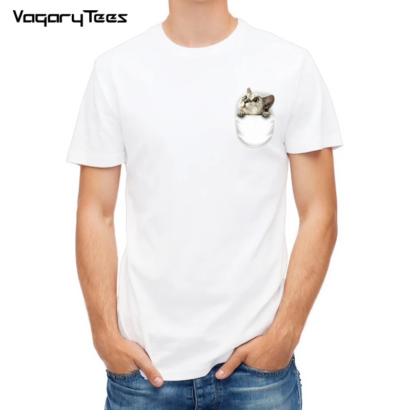 Vagarytees 3d Cute Cat T-shirt Men 