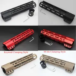 10 ''дюймовый KeyMod/M-lok зажима Стиль черный/красный/TAN Цвета монолитную Топ цевье железнодорожных picatinny Бесплатная поплавок крепление Системы