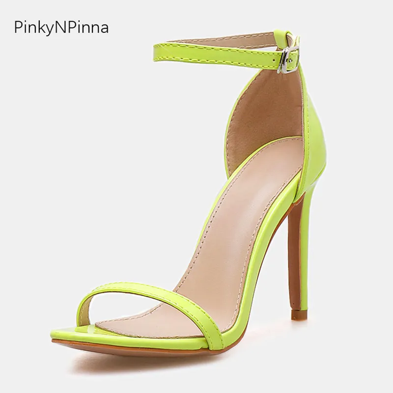 neon green high heel shoes