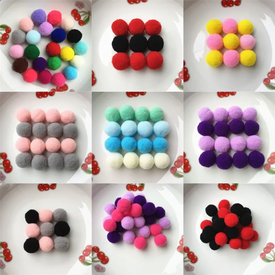20 г (36 шт) 25 мм смешанные цвета помпон мех ремесло DIY мягкие шарики Помпоны