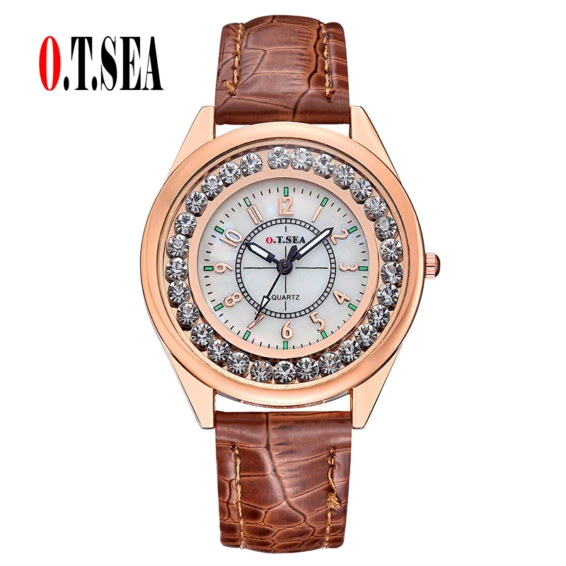 Роскошные женские кварцевые наручные часы O.T.SEA с кожаным ремешком|luxury brand|luxury luxury