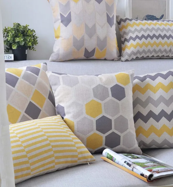 cojines sofa decorativos amarillo gris geomtrico almohadasalmofadas nrdicos modernos cuadros decorativos fundas de colchn - Cojines Modernos cojines sofa decorativos amarillo gris geomtrico almohadasalmofadas nrdicos modernos cuadros decorativos fundas de colchn - Cojines Modernos