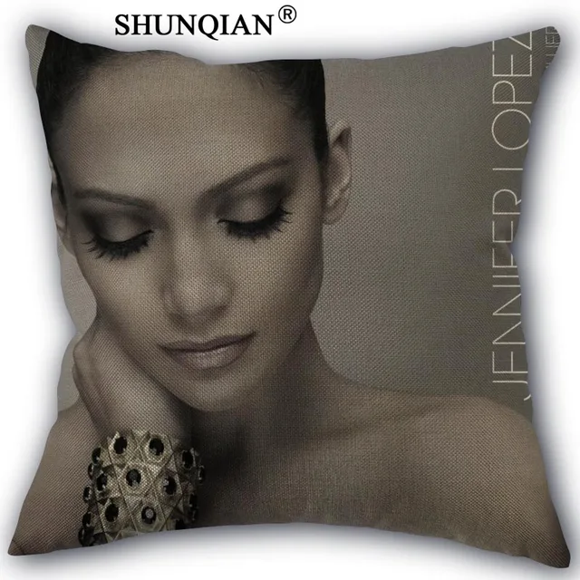 jennifer lopez Pillowcase Custom Cotton Linen Square Decorative Pillow