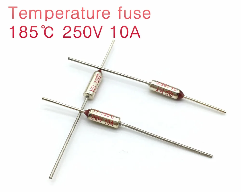 5x Temperature fuse 185C 185 degrees 10A 250V Thermal cutoff TF metal
