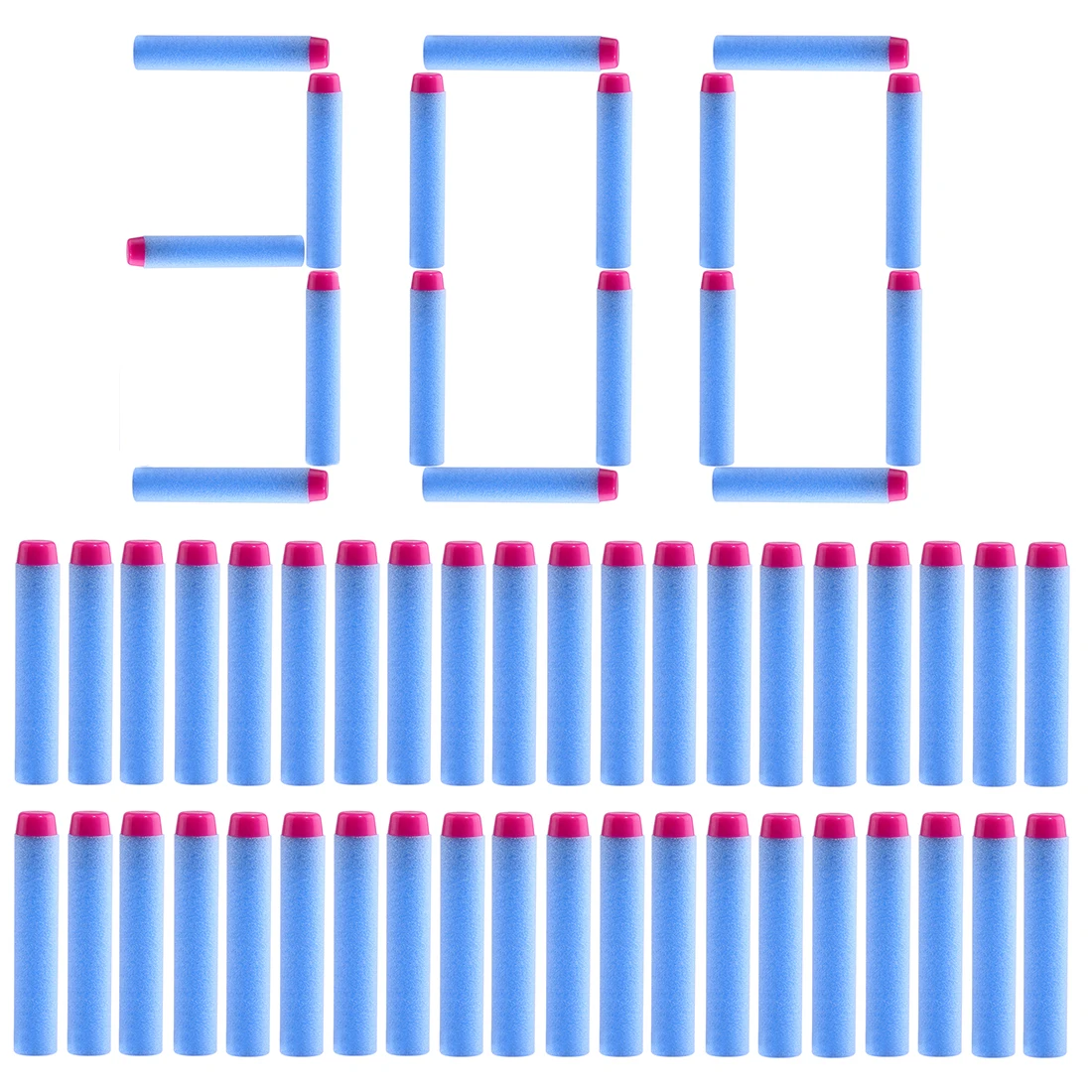 NFSTRIKE 300 шт Мягкие пули для женщин и девушек, твердые головы пули из пенопласта для Nerf игрушечный пистолет часть 7 см - Цвет: Синий