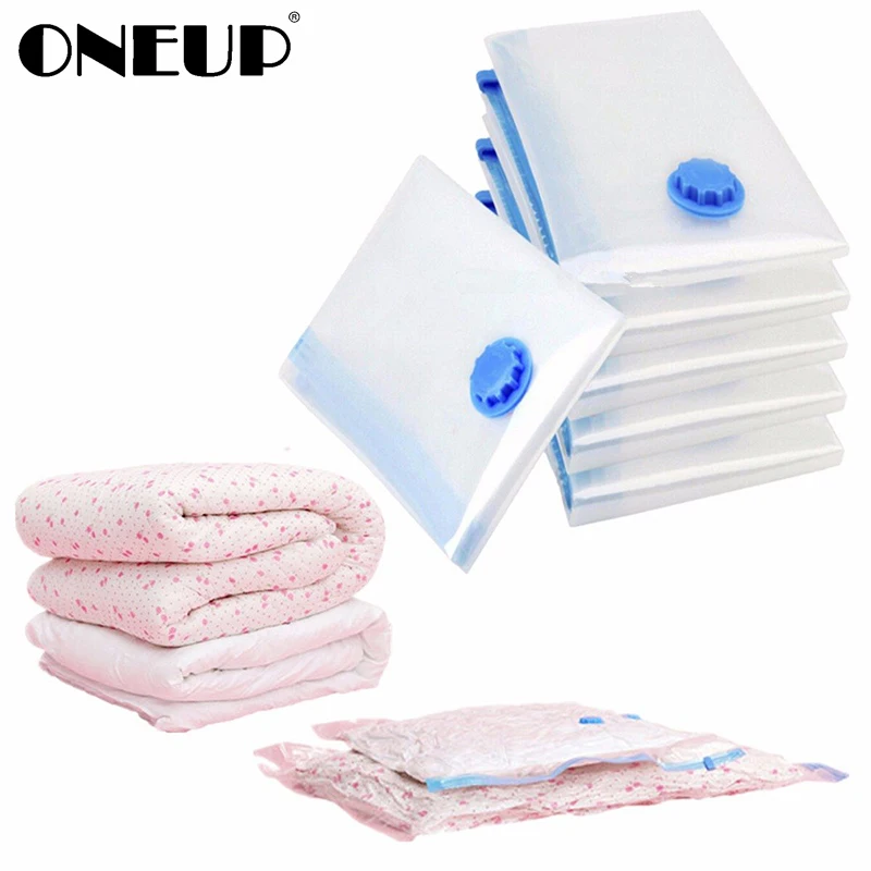 

ONEUP Transparent Vacuum Bag Storage Organizer Compressed Organizer Clothing Quilt Air Pump Seal Bag For Close Cupboard Wardrobe