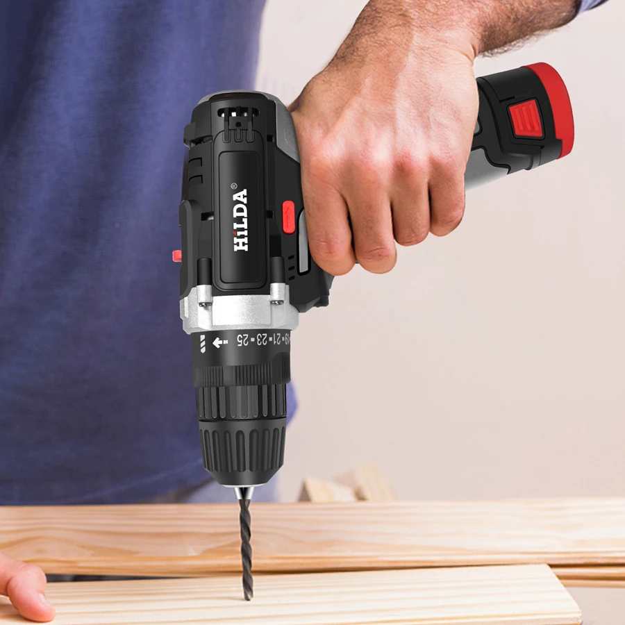 

Electric Drill With Rechargeable Lithium Battery Electric Screwdriver Cordless Screwdriver Two-speed Power Tools 12V