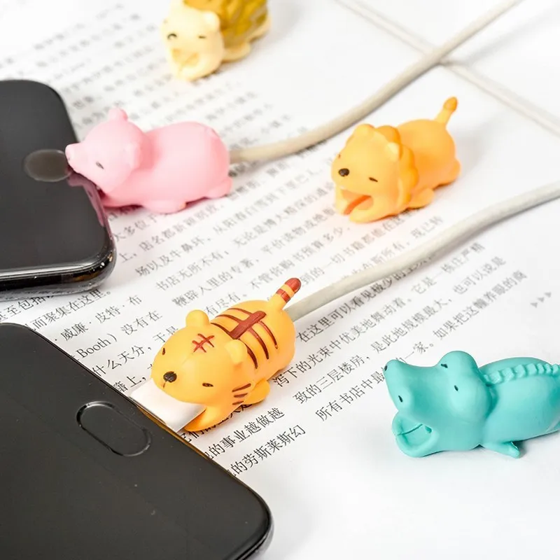 36 шт животное кабель укуса USB зарядное устройство Мультфильм укусов протектор