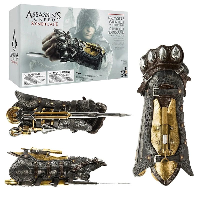 Assassins Creed Syndicate Gauntlet with Hidden Blade Avec Lame Secrete Weapons Action Figures PVC brinquedos Collection