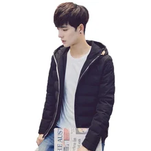 2017 New Brand Mens Winter Down Jacket Coat Parkas New Brand Thick Outerwear Fashion Casual Slim Mens Cold Jacket Hooded Cotton