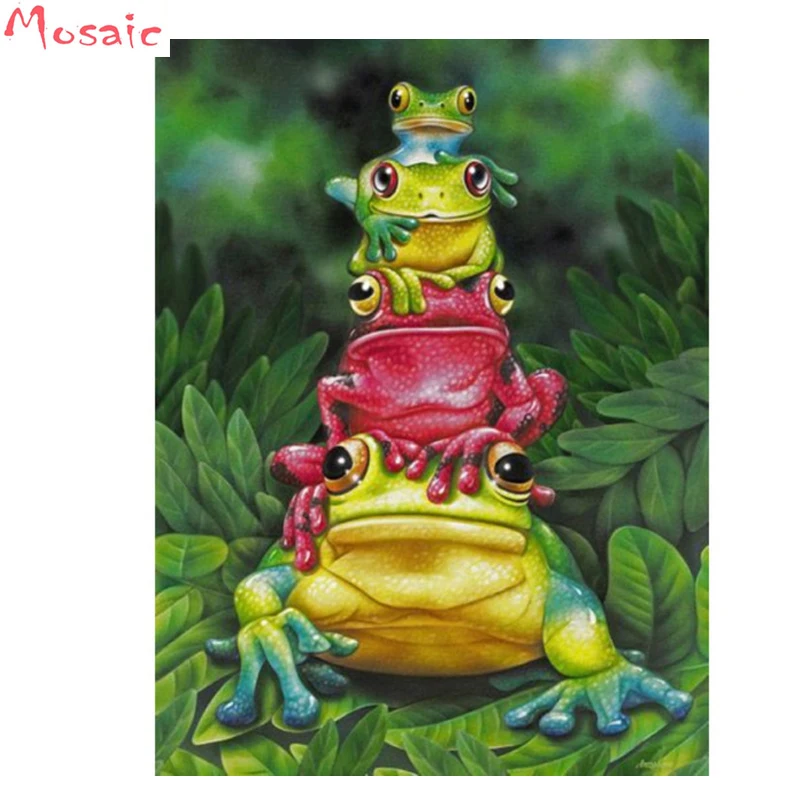 

Diamond Embroidery animal frog flowers DIY 5D Diamond Painting 3d Cross Stitch kits Needlework Full Rhinestones Home Decoration