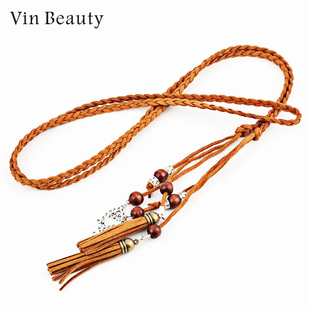 

Belts Thin Woven Tassel Belt Women Dress Belts Cheap Waist Tassels Waist Casual Dress Elegant