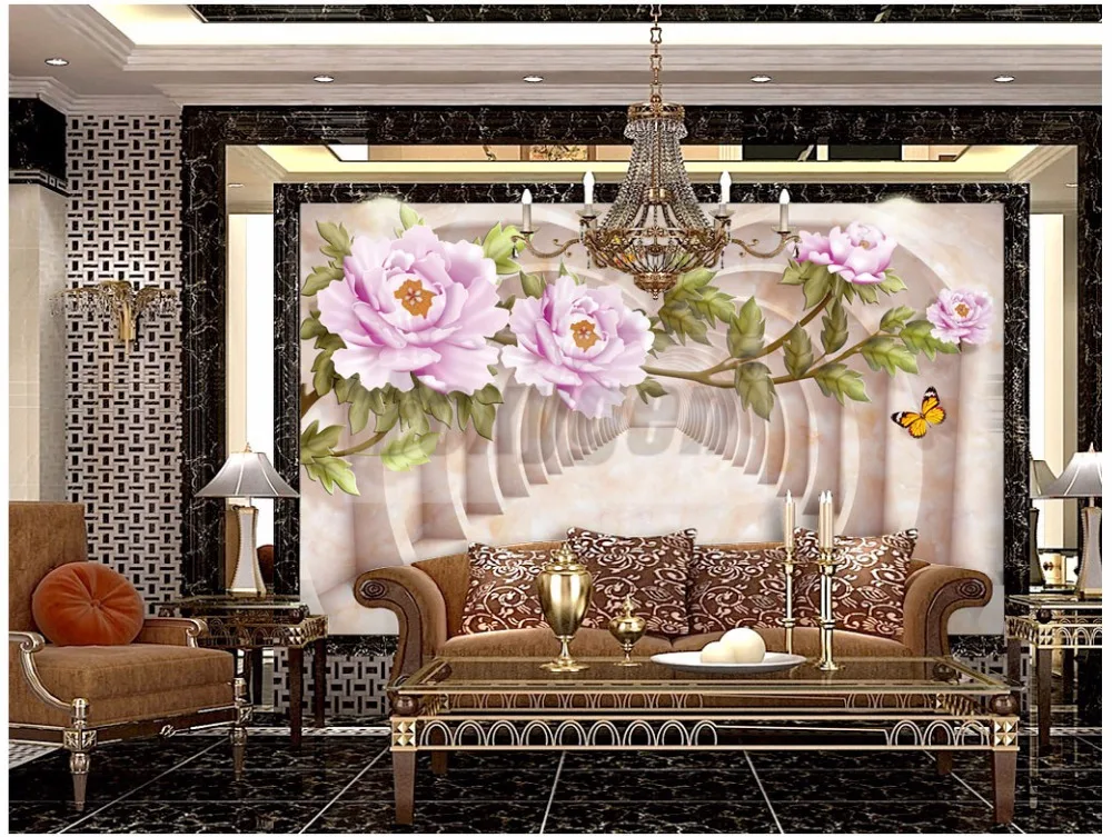 3D Mural Flower Designs wallpaper for living room background and wall decoration  (83)