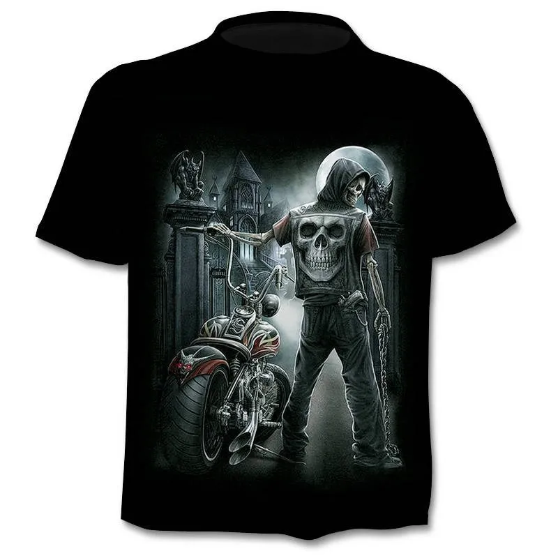 Новинка, Мужская футболка с 3D черепом,, модная брендовая мужская футболка с принтом Каратель, призрак, 3D принт, модная футболка в стиле хип-хоп Харадзюку