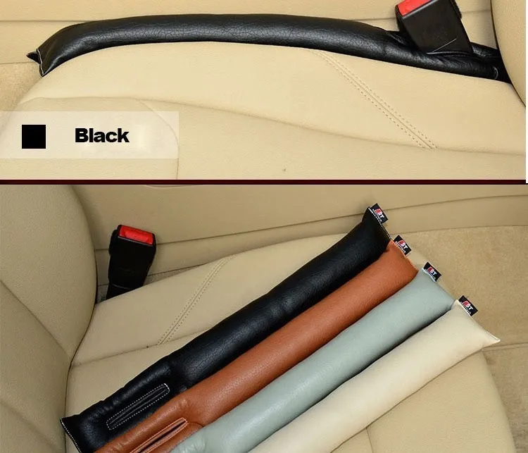 Free Shipping Grey Black Beige Brown Car Seat Cushion Crevice Gap Stopper PU Leather Leakproof Protector car seat cover pad -
