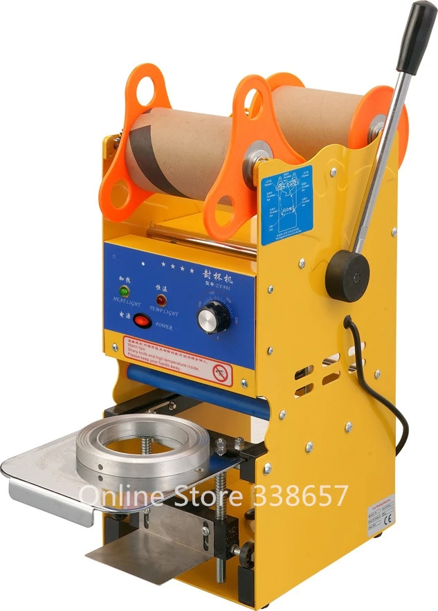 Manual plastic cup container sealer boba bubble tea juice drink film