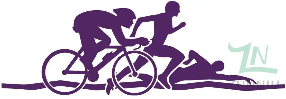 G114 триатлона атлетика обои для занятий спортом, будь то Велосипедный спорт или бег передачи виниловые наклейки на стену декоративно-прикладного искусства спортивные наклейки для детей - Цвет: Сливовый