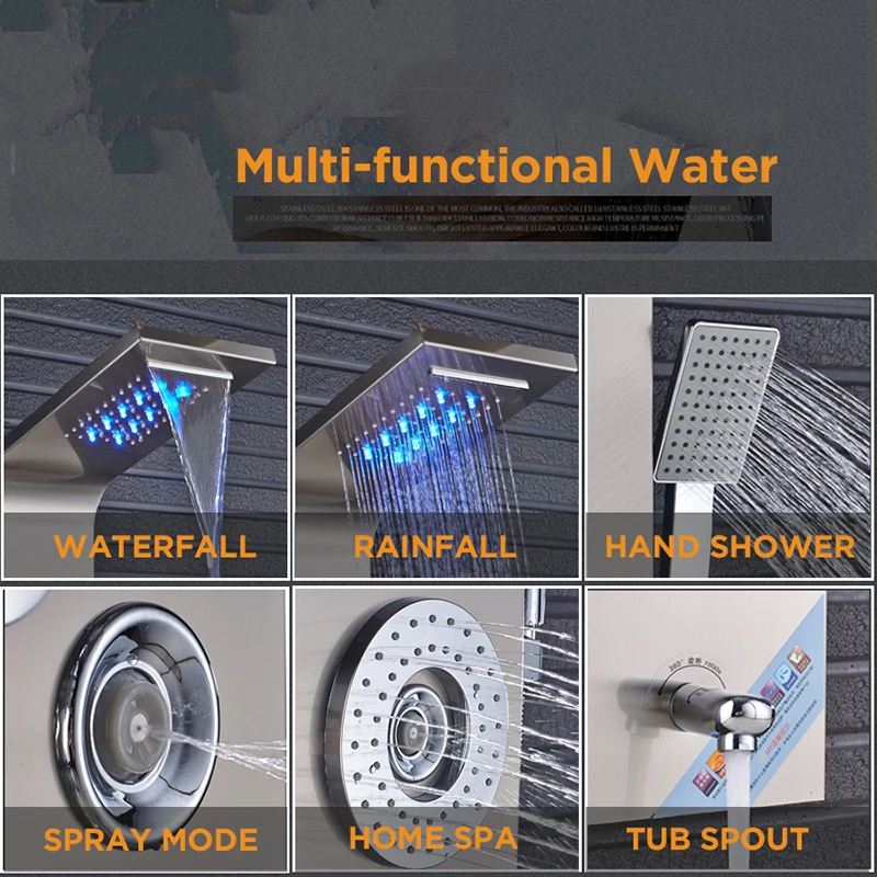 ULGKSD-Black-Brushed-Bathroom-Shower-Faucet-LED-Shower-Panel-Column-Bathtub-Mixer-Tap-With-Hand-Shower (4)