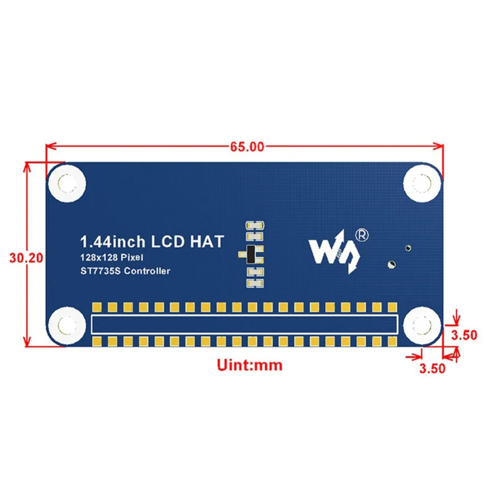 1,44 дюймовый RGB ЖК-дисплей HAT 128x128 экран для Raspberry Pi 2B/3B/3B+/Zero W 3,3 V SPI ST7735S 65K FZ3053