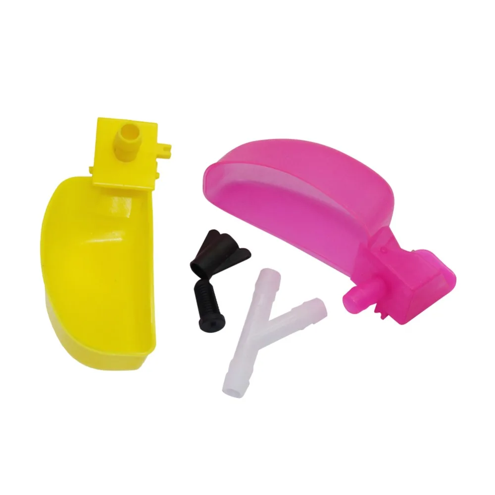 

20 sets Chinese patent products Quail Waterer Bird Feeder Chicken Waterer Pink cups Yellow water bowl Hot models