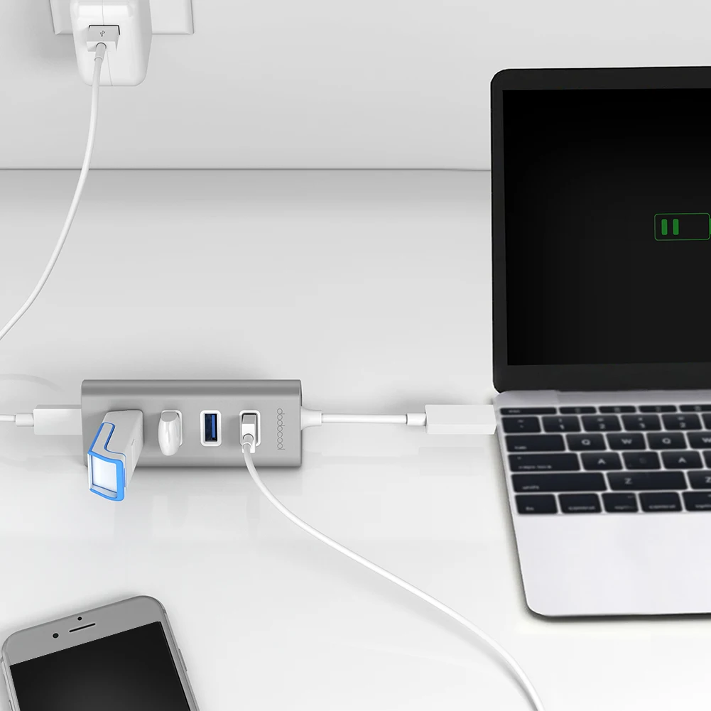 Алюминиевый USB концентратор dodocool с Type C папа на 4 порта 3 0 адаптер концентратора со