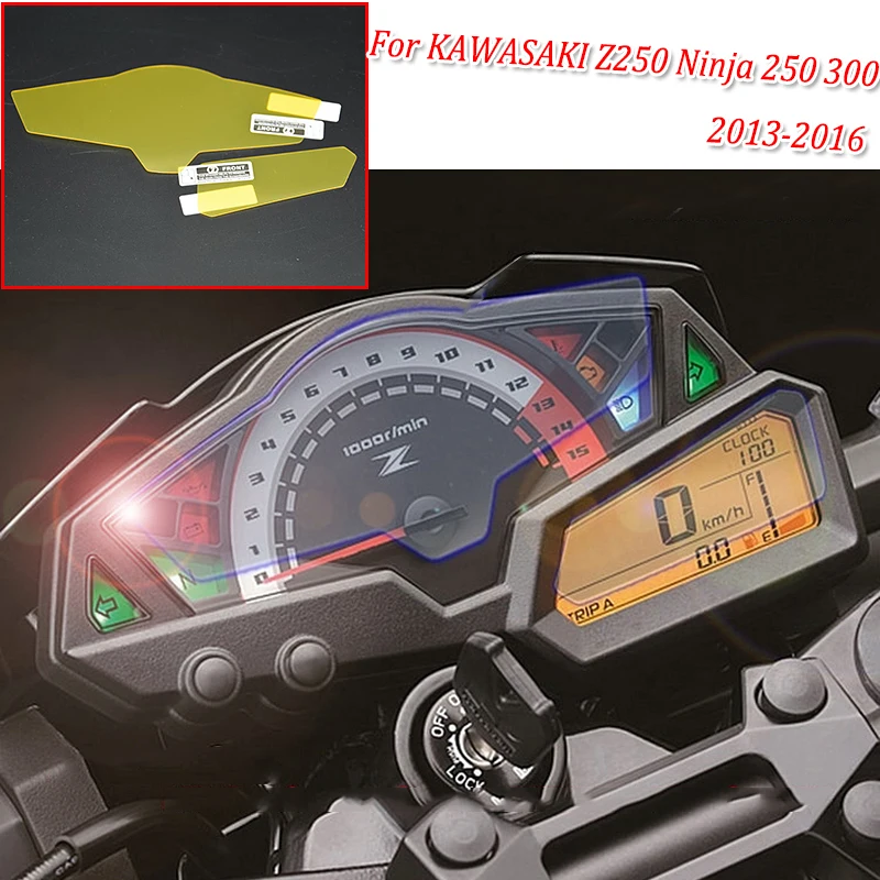 Z250 Ninja 250 300 moto Cluster Scratch Protection Film Instrument Dashboard Cover Guard TPU Blu-ray for KAWASAKI 2013-2016 Z250 Ninja 250 300 (1)