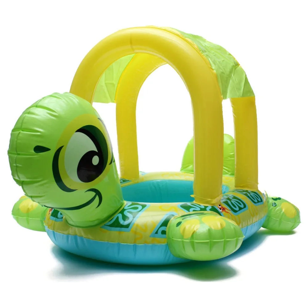 

Baby Kids Inflatable Swimming Ring Float Sear Turtle Shape Sun Shade Water Swim Pool Rings for kid Children Adults Water Toys