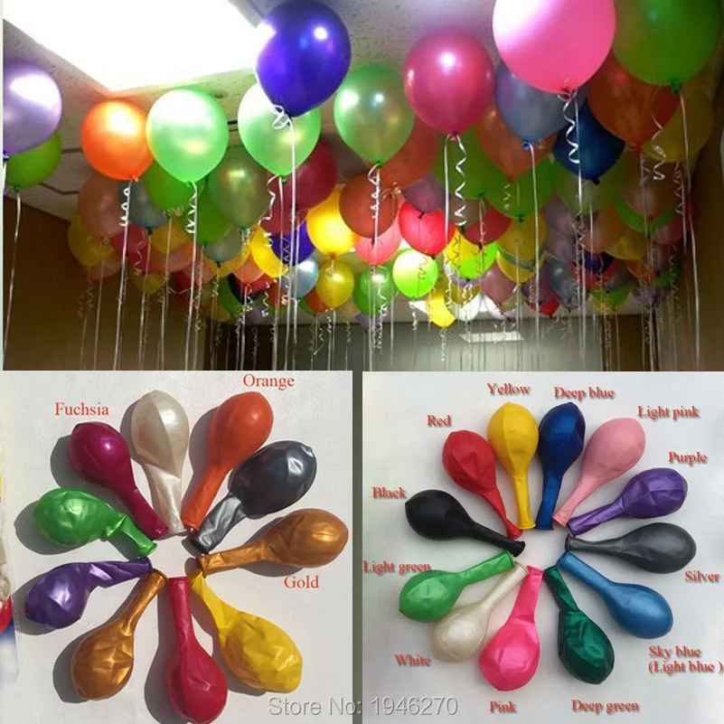 

12inch 3.2g Helium balloons Metallic latex balloons Pearlized best quality Wedding decorations Festive&Party Supplies 100pcs/lot